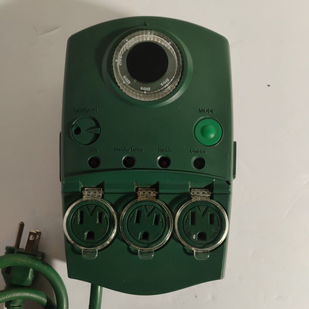 Holiday Living Mechanical 3-Outlet Outdoor Light Controller - No Ground Stake.